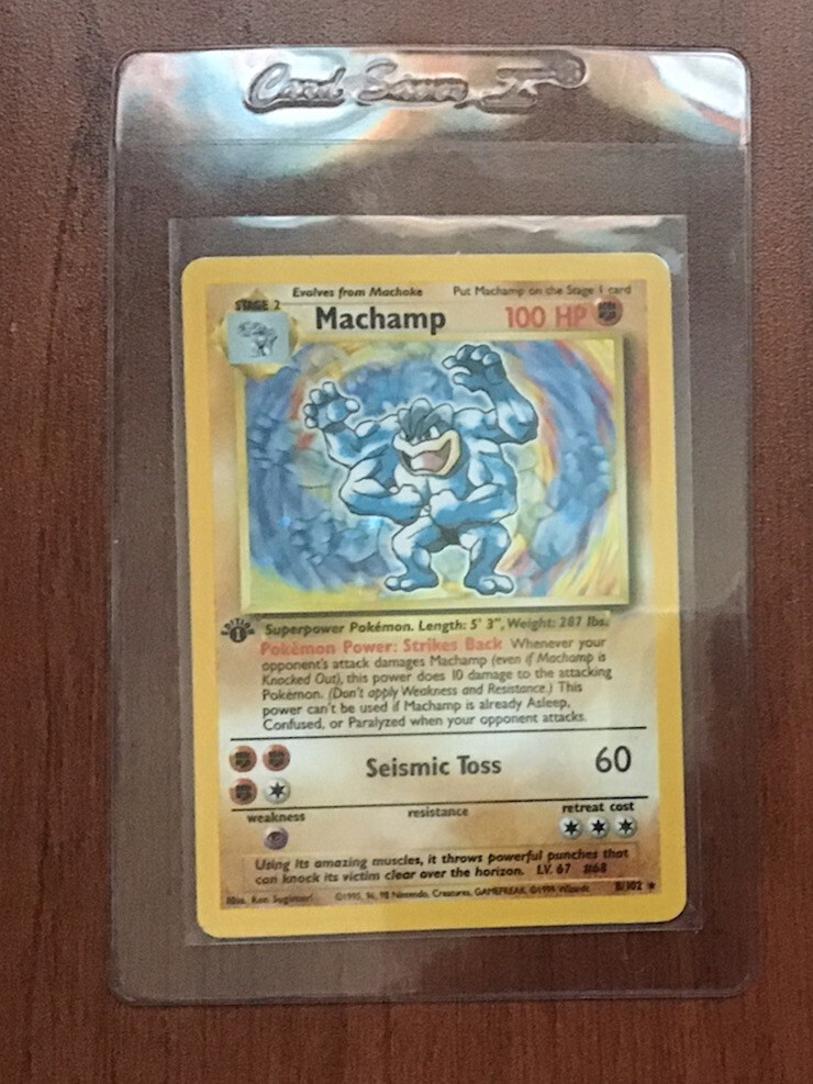 Two 1999 1st Edition Holographic Machamp Pokemon Cards Mint/Pristine ...