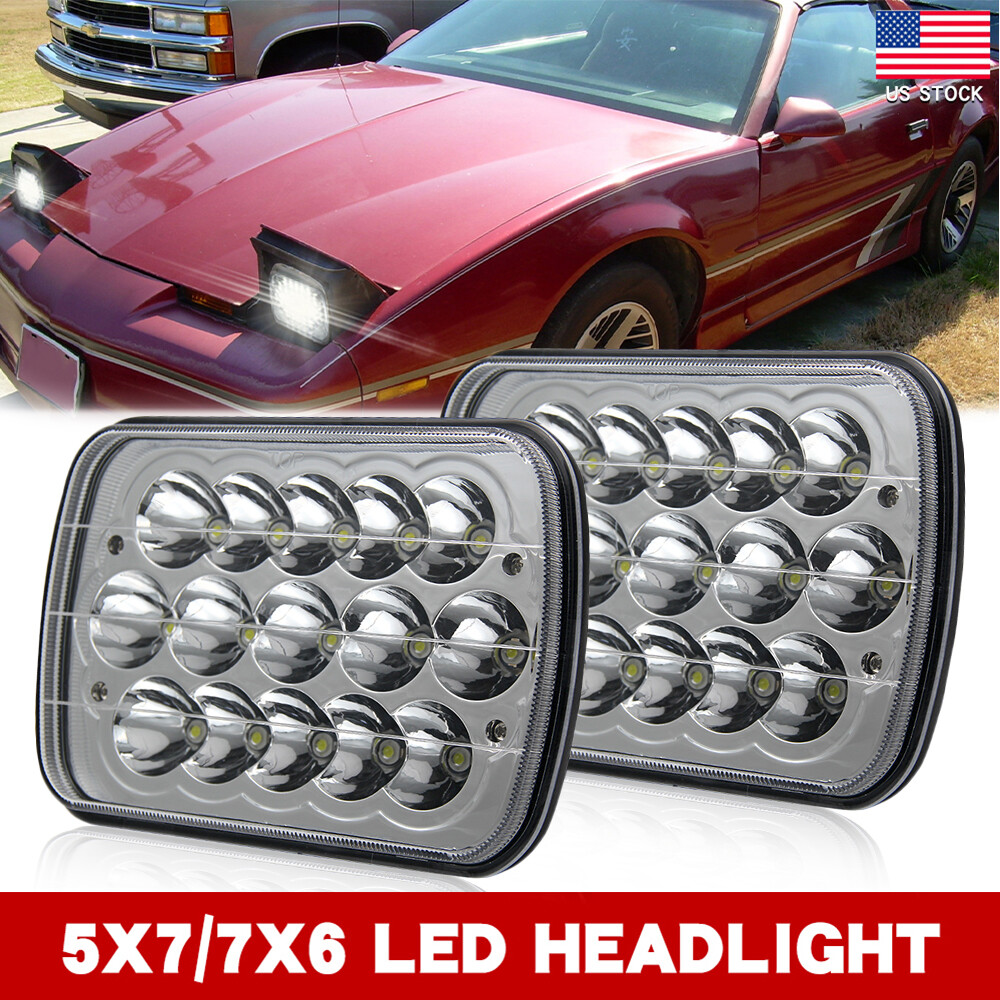 2PC 7X6 5x7 LED Headlghts Hgh Low Beam DRL For Pontac Frebrd 1982-1990 C06 611223347195| eBay