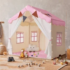 Besrey Kids Playhouse Tent,Indoor Outdoor Play Tent for Toddler Boys/Girls,Pink