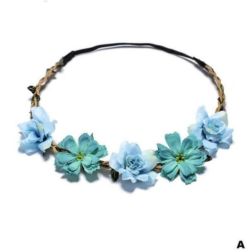 Blumen Haarreif Kopf Girlande Haarband Krone Kranz Festival Boho Hippie Strände - Bild 13 von 19