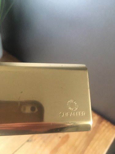 VERPACKTER VINTAGE SHEAFFER TARGA 1020 IMPERIAL MESSINGGEHÄUSE 14K GOLDFEDER FÜLLFEDERHALTER - Bild 6 von 14
