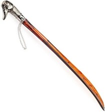 FootFitter 21" Tortoiseshell Spoon Shoe Horn with Nickel Plated Duck Handle