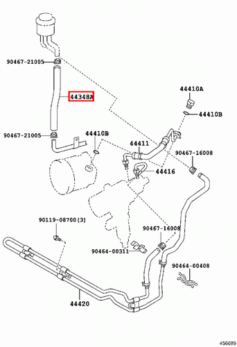 Genuine LandCruiser 105 80 Series HZJ HDJ Reservoir to Pump Power Steering Hose - Picture 4 of 19
