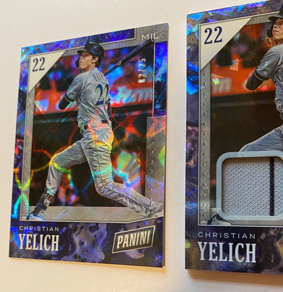 2019 Panini Black Friday GALACTIC WINDOWS /25 + RELIC /10 Christian Yelich #30 - Image 3 of 4