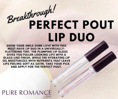 Pure Romance Perfect Pout Lip Duo Plumping Lip Gloss + 3 Gifts