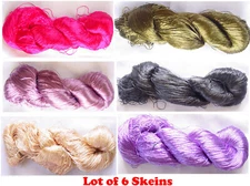 6 Thread Yarn Lace Skeins Knitting Work Reel Silk Fabric 690gm Woven Sari