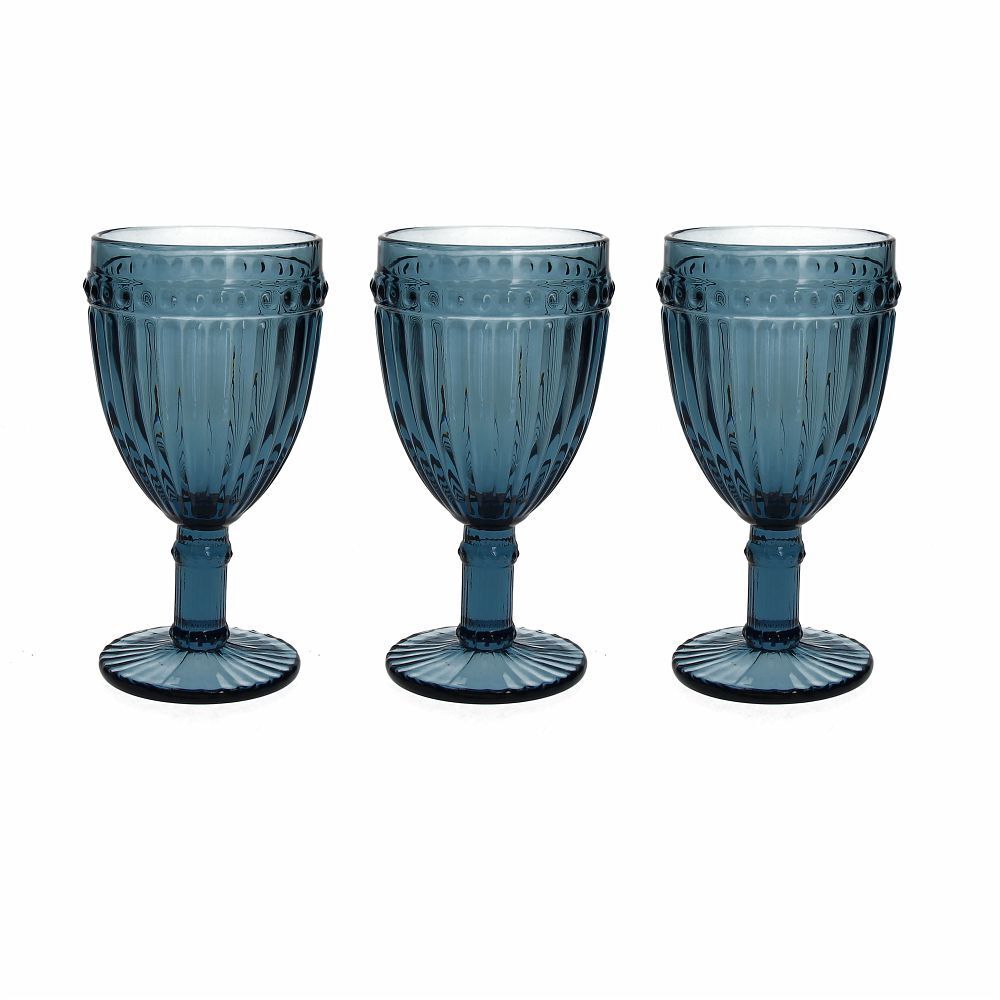 Set 3 Calici Blu Cc310 Dorico Vetro Blu