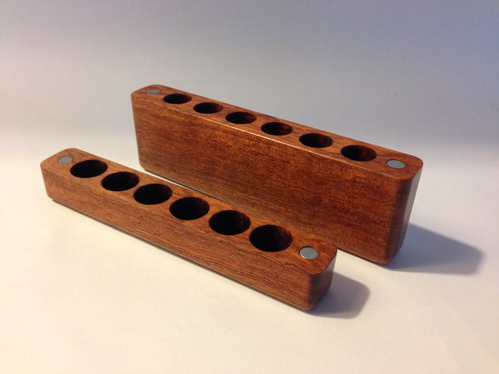 6 Round African Bubinga Pocket Ammo Cartridge Box For 45 Colt Handgun ruger .45