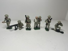 Manoil Barclay Grey Iron 6 soldiers, various poses, guns, lead, wounded