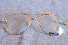 unbranded eyeglass frame front aviator pilot gold 5-5/8 across