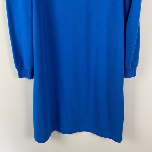 Boden Sweatshirt Dress US Size 14L Blue Long Puff Sleeve Crew Neck Blue - Picture 3 of 10