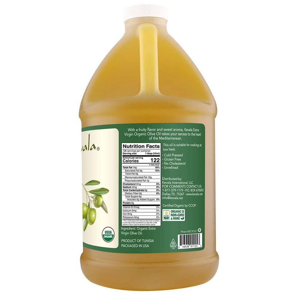 Kevala Extra Virgin Organic Olive Oil Unrefined Cooking Oil, Cold
