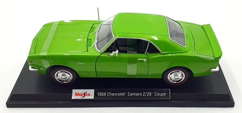 Maisto 1/18 Scale Diecast 46629 - 1968 Chevrolet Camaro Z/28 Coupe - Green - Photo 4/4