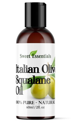 100% Pure Olive Squalane Oil - 2oz - Imported From Italy - Natural Anti-Aging