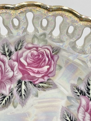 Vintage Royal Sealy Tea Cup & Saucer Lusterware Gold Detailing Rose Pattern - Picture 3 of 20
