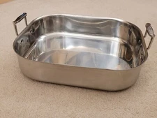 Bon Chef Cucina Brushed Rotisserie Pan, 10 Qt, Non-Magnetic