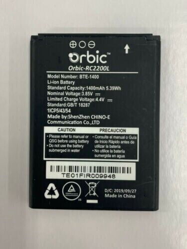 Batterie d'origine neuve OEM pour Verizon Orbic Journey V RC2200L BTE-1400 1400mAh - Photo 1 sur 4