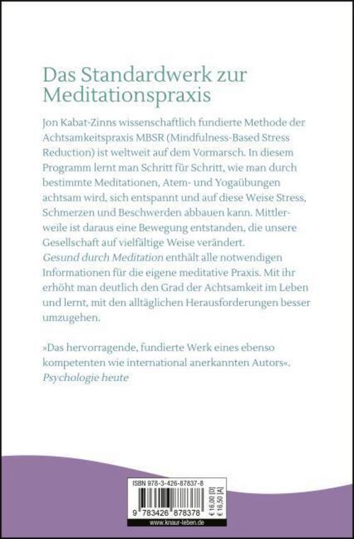 Thumbnail - Jon Kabat-zinn / Gesund Durch Meditation / 9783426878378