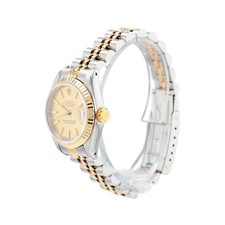 Rolex Ladies Datejust 26mm Two-Tone Champagne Dial Fluted Jubilee Band 69173 10