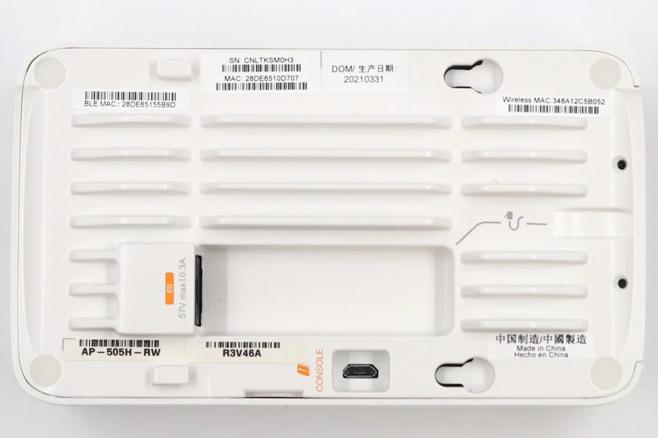 ARUBA APINH505 Dual-Band 802.11ax Unified Hospitality Access Point PN:AP-505H-RW - Image 4 of 4