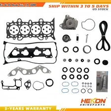 Head Gasket Set & Timing Belt Kit w/ Water Pump For 01-05 Honda Civic 1.7L SOHC