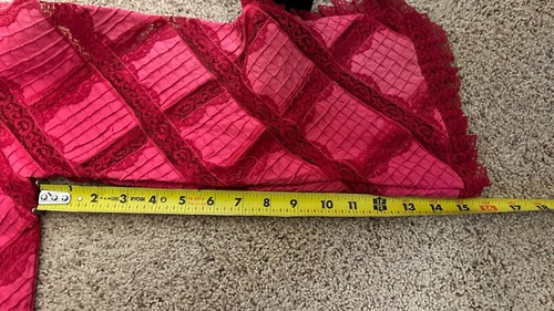 Vintage VTG 1960s 60s Pink Pintuck Lace Long Sleeve Maxi Dress - Picture 17 of 18