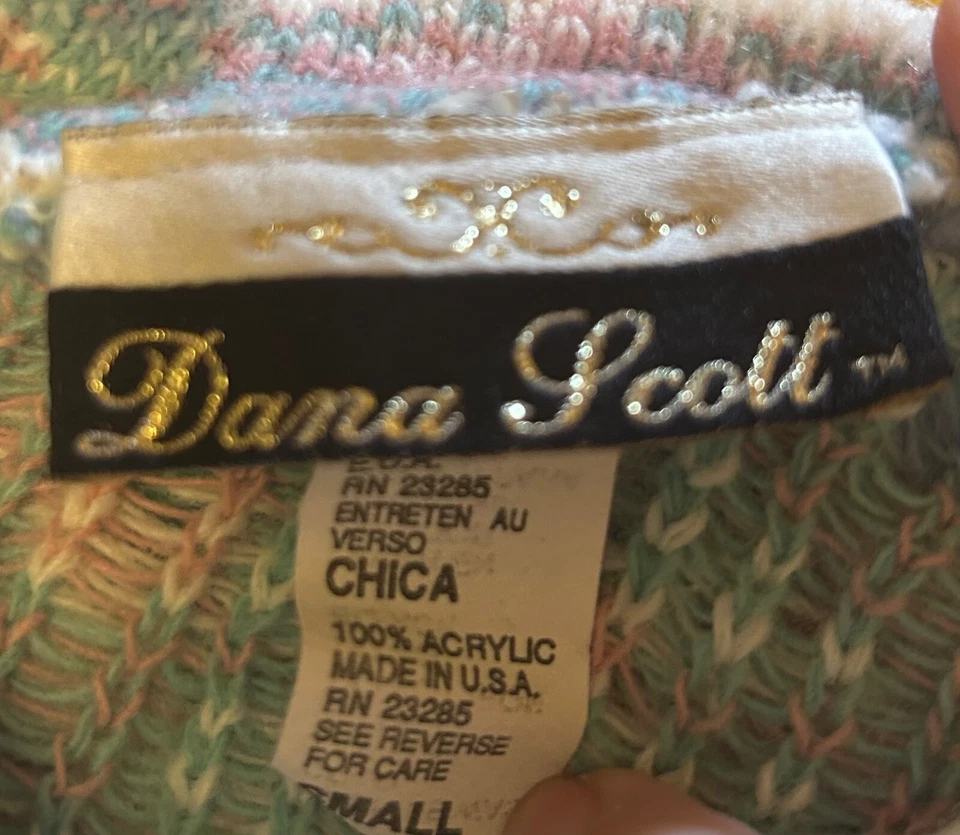 Suéter geométrico floral vintage años 90 para mujer talla pequeña Foto 4 de 4