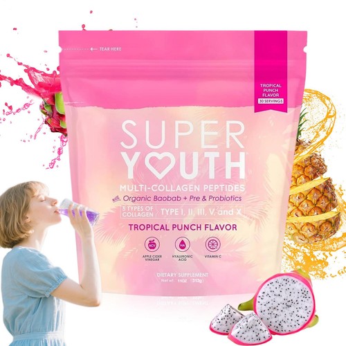Skinny Fit Super Youth Peptide Tropical Punch Flavor Multi-Collagen Supplements - Bild 4 von 8