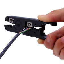 Ethernet Cable Stripper Tool for CAT5E CAT6 RG6 RG59 Wire Coaxial Coax Rotary