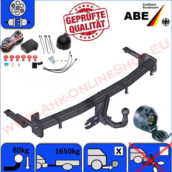AHK ES7 FüR VW Caddy III Kasten / Kombi 04- AnhäNgerkupplung AnhäNgevorrichtung-image