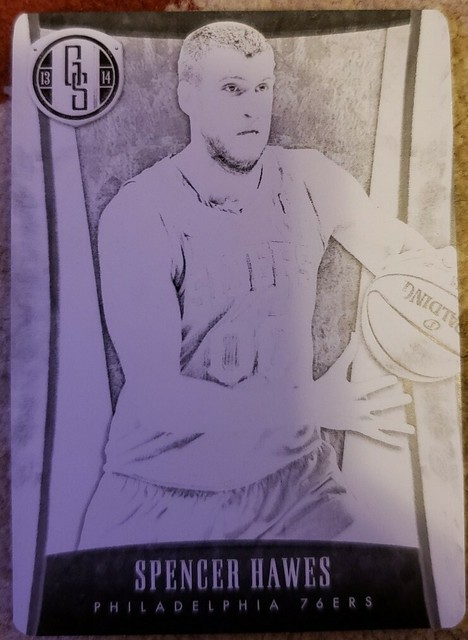 Spencer Hawes 2013-14 Panini Gold Standard PRINTING PLATE SP 1/1 of Sixers 76ers