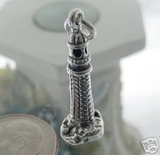 925 Sterling Silver 3D Majestic Lighthouse Charm