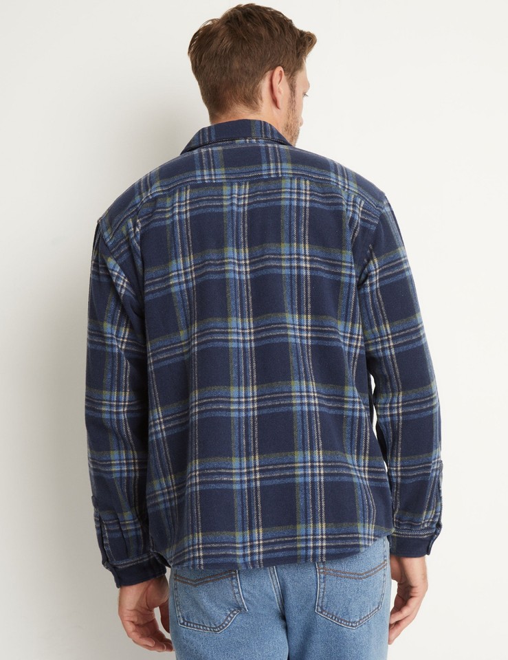 RIVERS Mens Tops Winter Blue Rivers Long Sleeve Brushed Twill