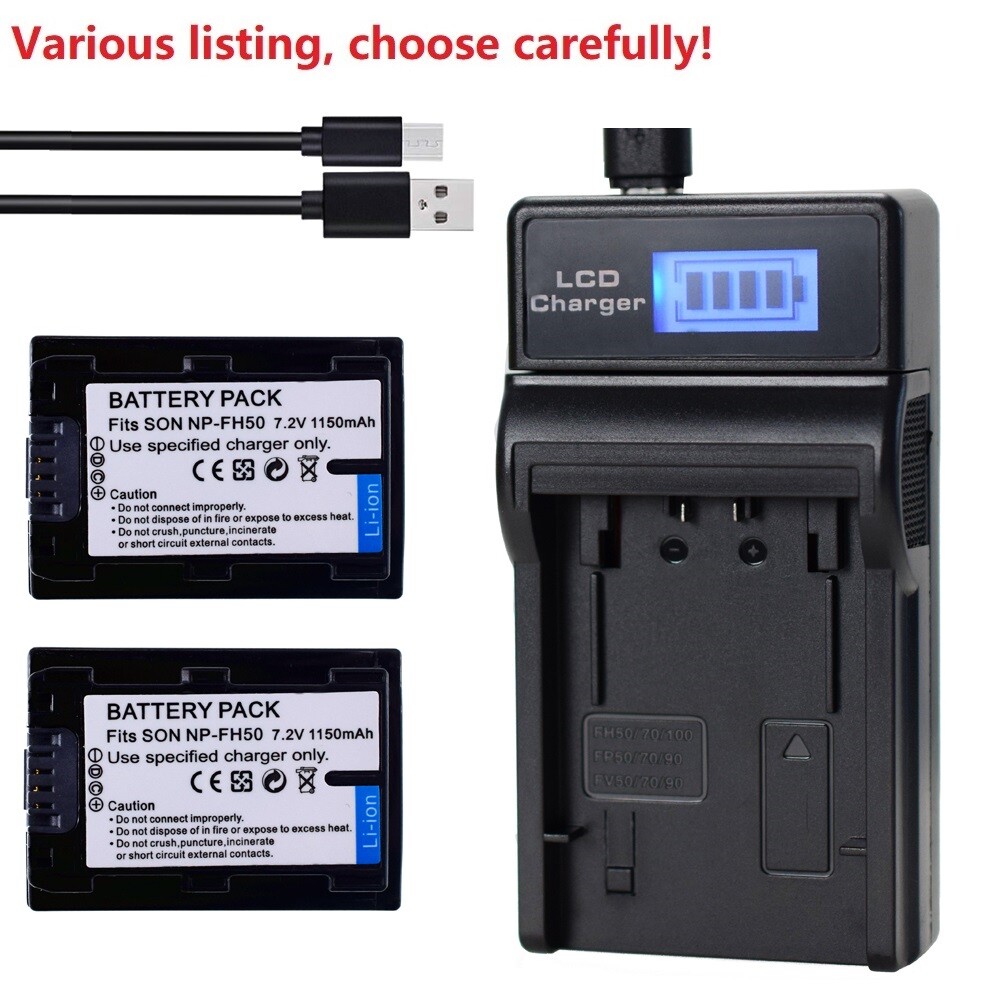 NP-FH50 Battery or charger for Sony CyberShot DSC-HX1 DSC-HX100V