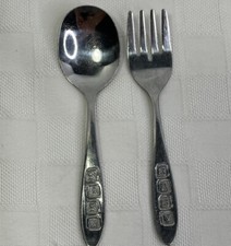 Treasured Tot Stainless Steel Baby Fork  Spoon Set Vintage