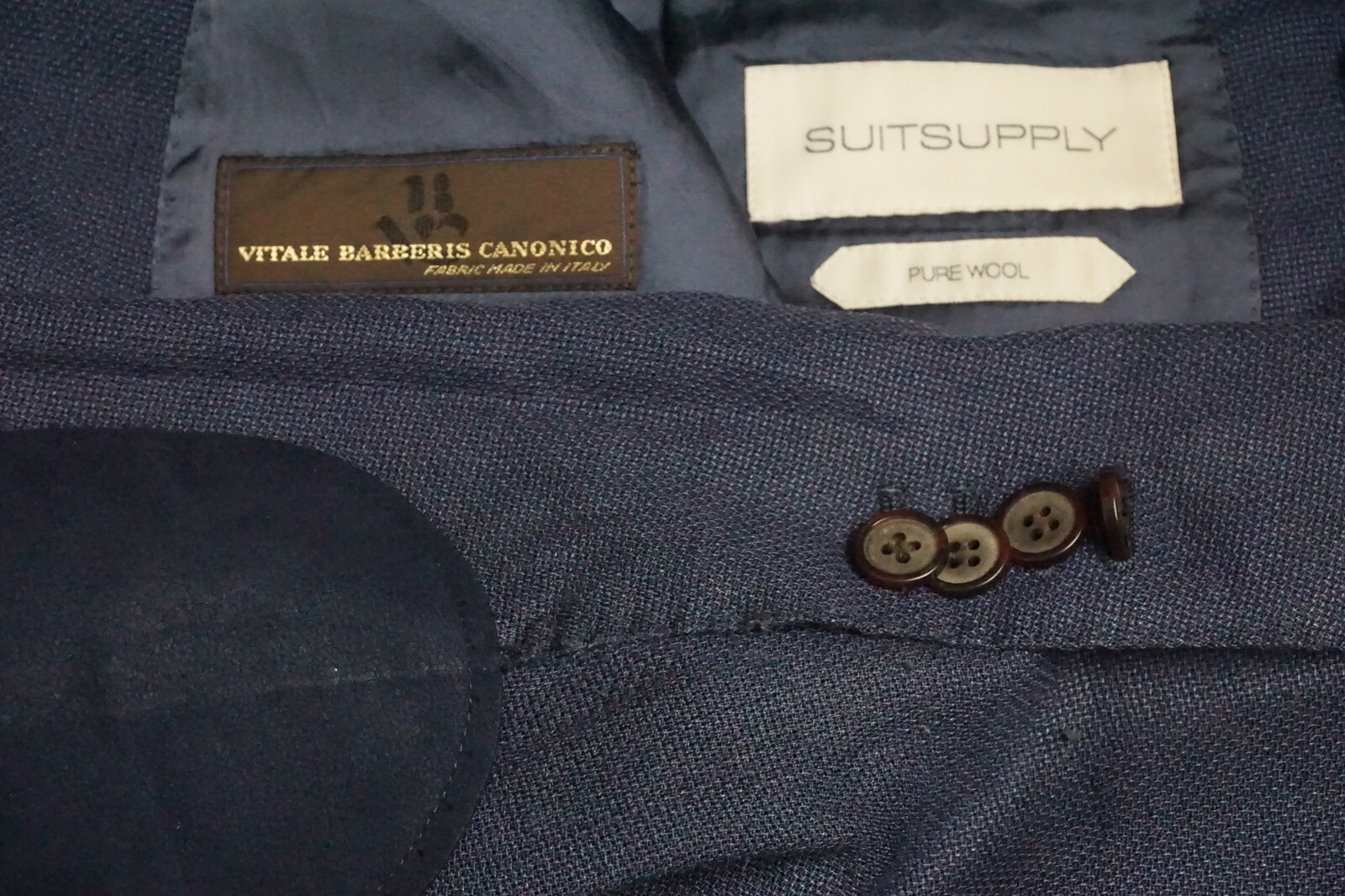 SuitSupply Havana HL Wool Solid Blue Suede Elbow Pad Sport Coat Jacket