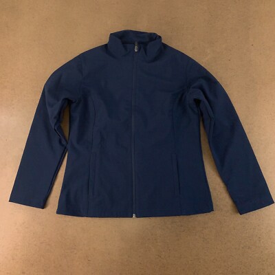 Team 365 tt80w Ladies Size Small Navy Full Zip Leader Soft Shell Jacket *Flaw*
