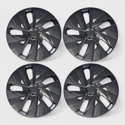 Universal 4 Piece Gloss Black Snap-on Wheel Cover Hubcap 17 Inch