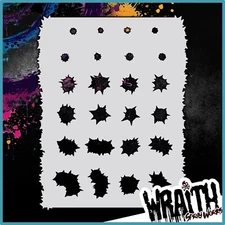 Bullet Holes - Reusable Airbrush Stencil Template