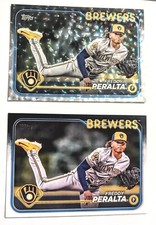 2024 Topps Series 1 Brewers Freddy Peralta Silver Foil Parallel Lot #26 + Base