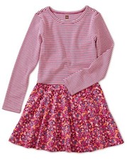 Tea Collection Girl Sunrise Floral Flambé Tiered Skirted Girls Dress Size 2 or 3