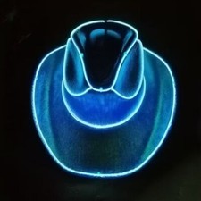 Funny Cosplay Wireless LED Cowboy Hat Neon Space Luminous Wide Brim Cowgirl Cap — image 4