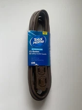 Total Home 3-outlet 9 ft. Brown Extension Cord 16/2 Polarized Plug Outlet Covers