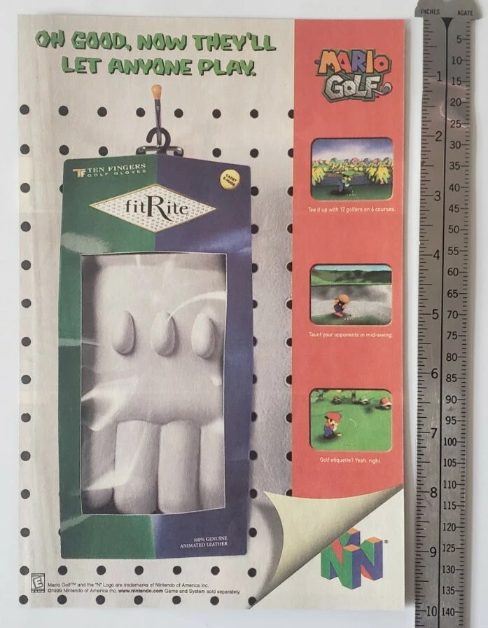 Mario Golf Nintendo 64 RARE Print Advertisement  - Image 2 of 2