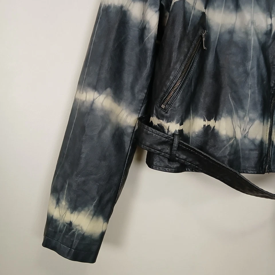 Рок и республика искусственной кожи куртка женщин большой Moto галстук краситель мотоциклиста гранж панк - Изображение 3 из 4