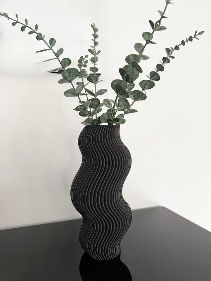 3D Spiral Vase Wavy / 23 cm / in verschieden Farben / moderne PLA Spiralvase - Bild 3 von 4