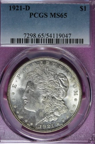 1921 D PCGS MS65 MORGAN SILVER DOLLAR #B51777