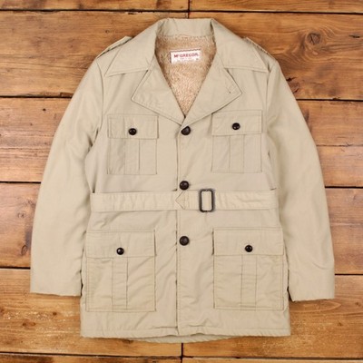 Vintage Mcgregor Feldjacke S 36 Herren 80er Beige USA Made Gürtel Safari