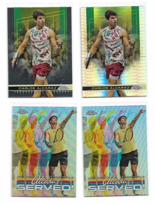 Carlos Alcaraz 2024 Topps Chrome Base + Prism Refractor + Served (2)!