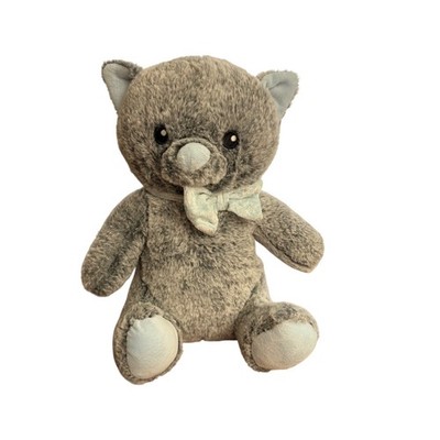 PetSmart Lucky the Cat Plush Dog Toy 12'' Blue Bow Ears Stuffed Animal Squeaker